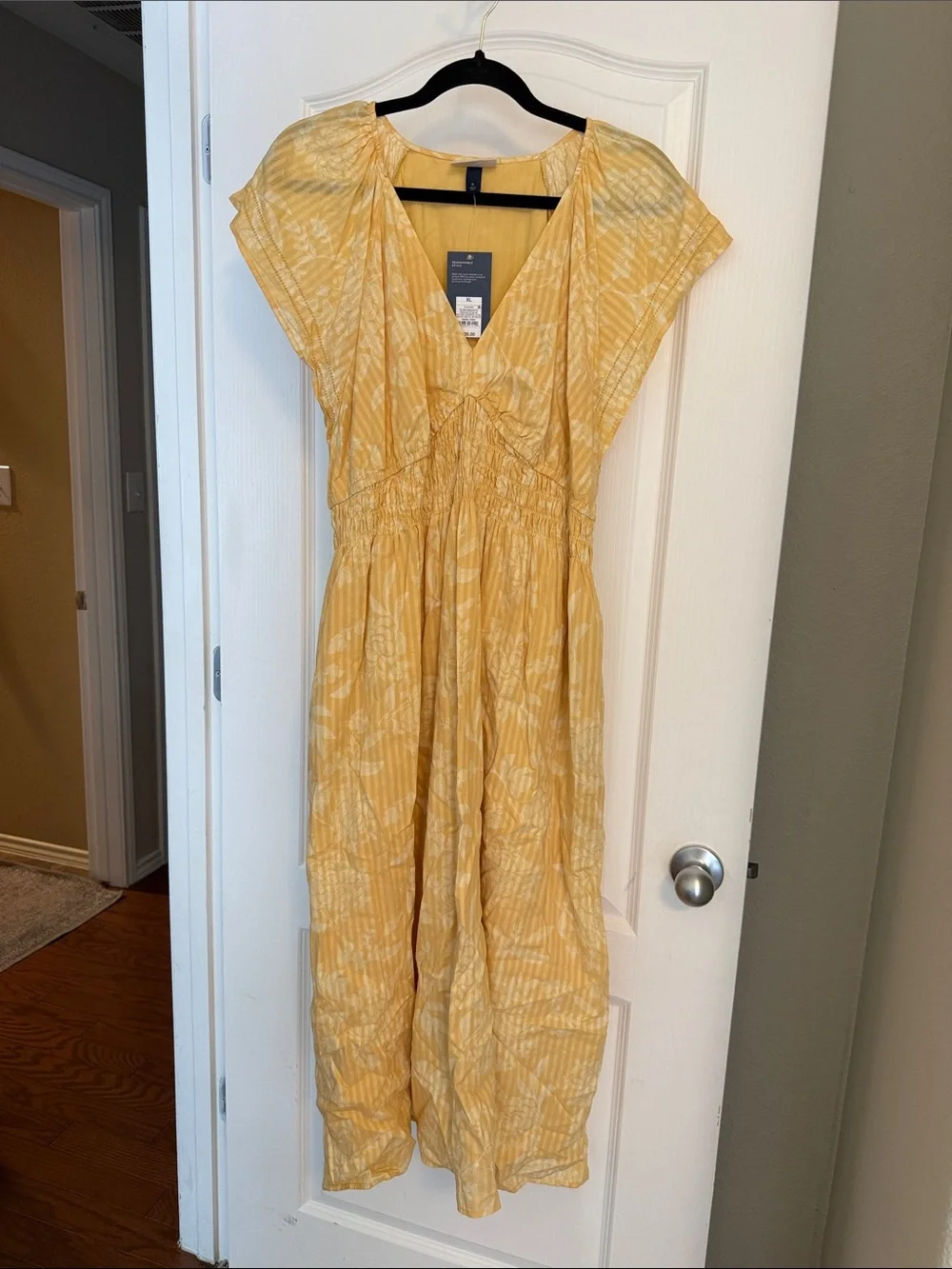 Universal Thread Yellow Floral Maxi Dress with V-Neck - Picture 1 of 6